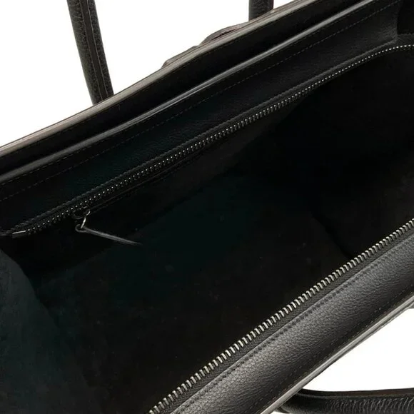 CELINE Luggage Mini Shopper Black Drummed Calf - Handbag - Picture 11 of 15